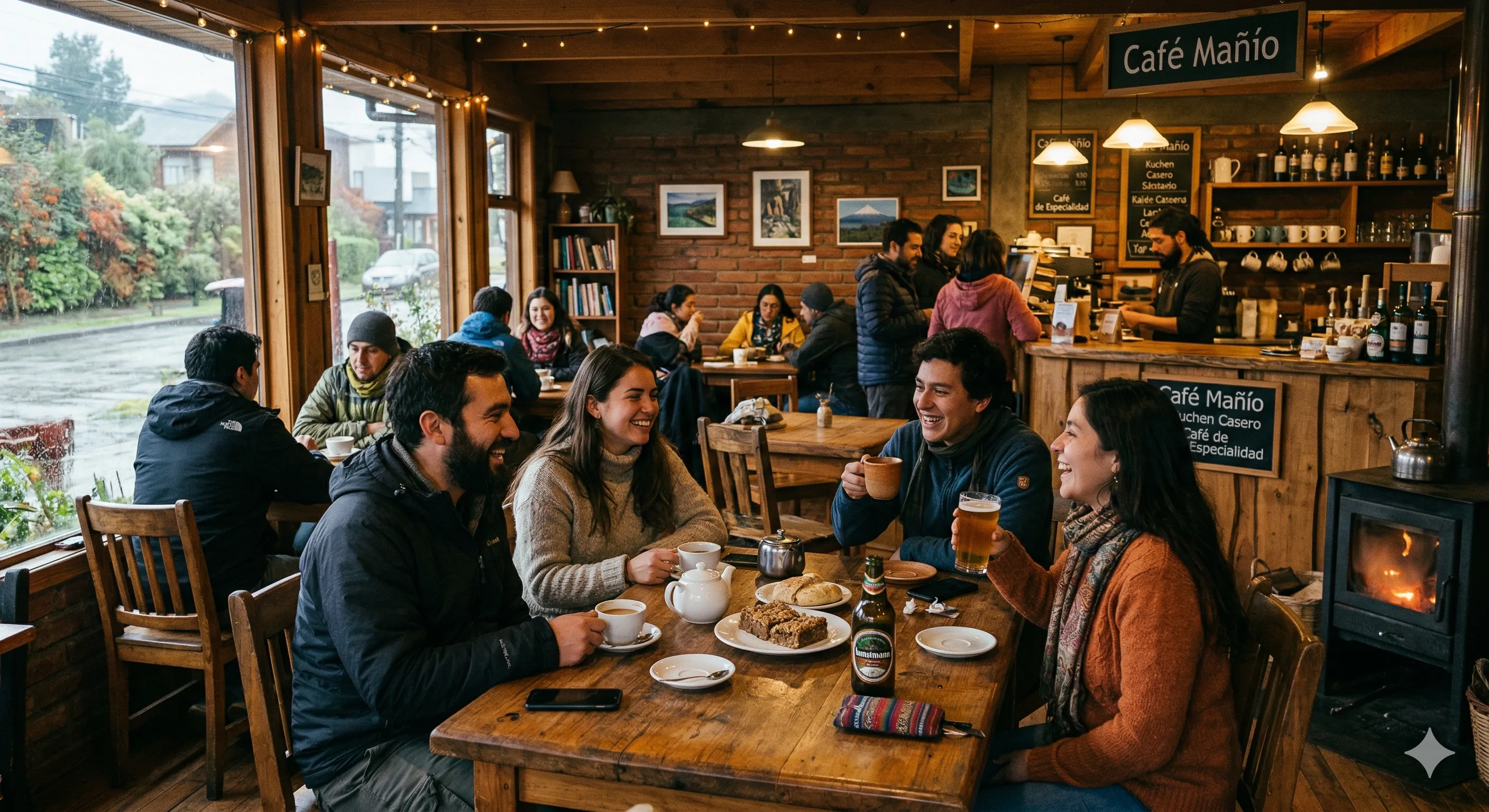 Inside of the cozy Café Mañío