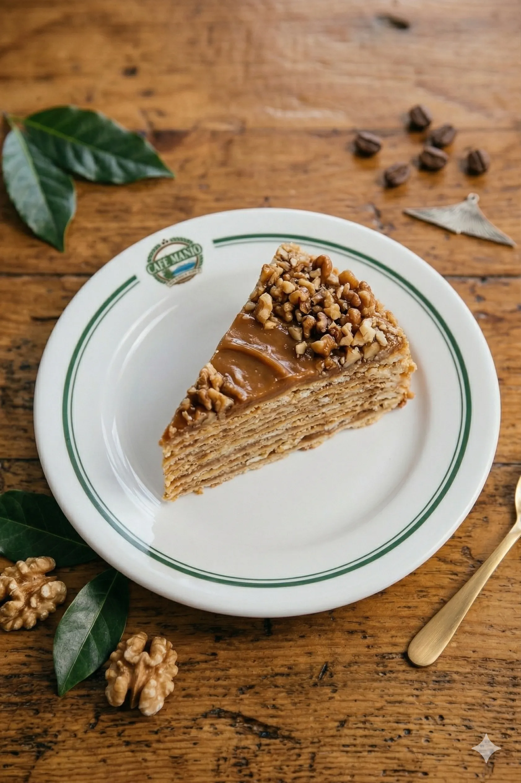 A slice of milhojas cake